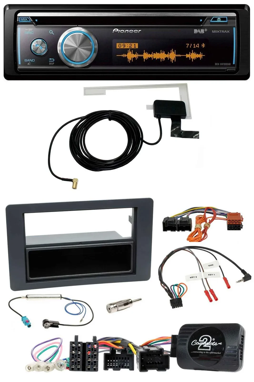 Pioneer Bluetooth DAB Lenkrad USB CD Autoradio für Saab 9-5 YS3E Facelift 2005-2