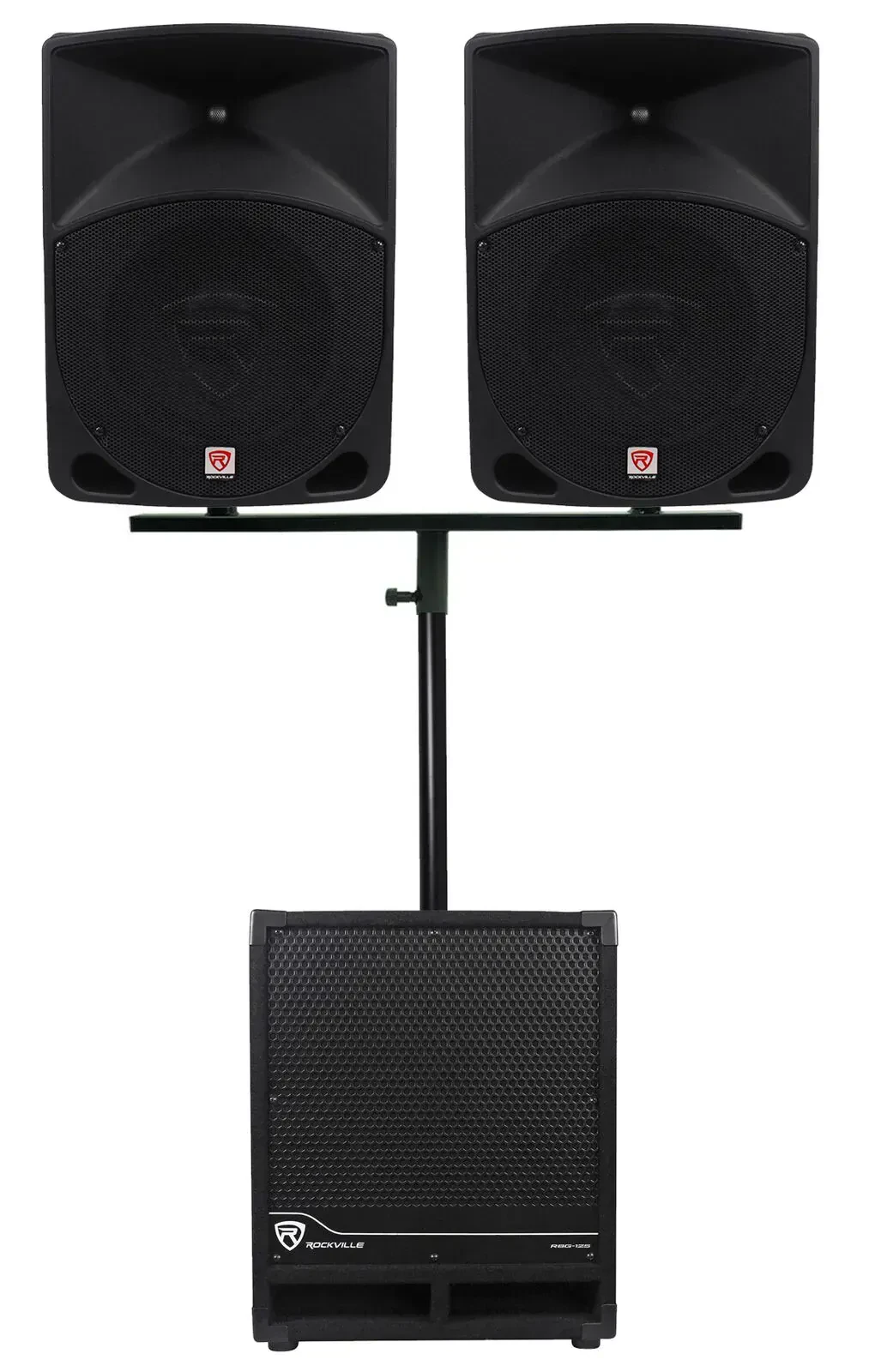 PA-система Rockville RPG10 + RBG12S (набор) активная, 2 x 10" колонки + 12" сабвуфер, с двойным креплением
