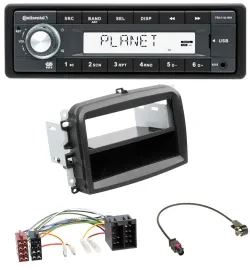 Continental USB MP3 AUX 1DIN Autoradio für Fiat 500L (mit ISO, ab 2012)