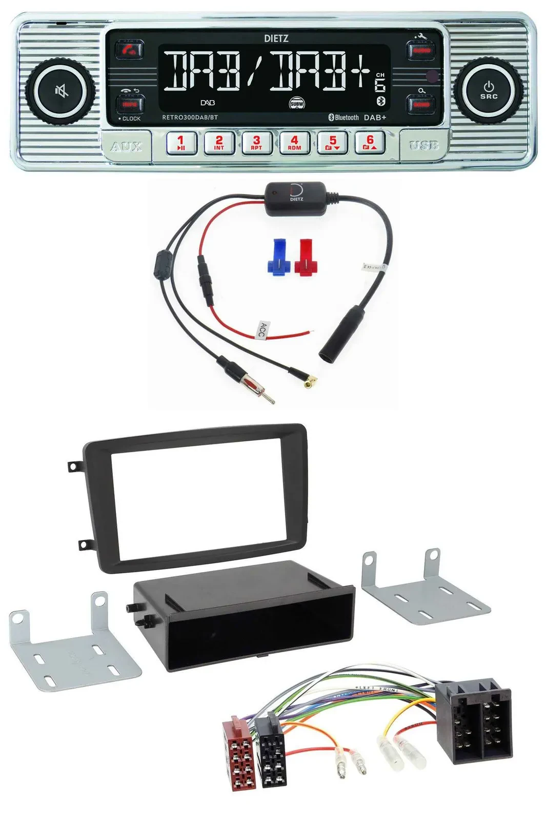 Dietz DAB USB MP3 Bluetooth Autoradio für Mercedes C-Klasse CLK Vito Viano