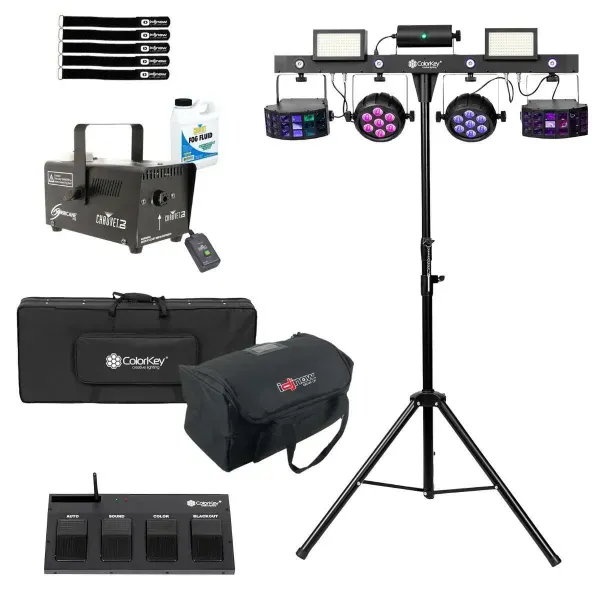 ColorKey CKU-3100 PartyBar Pro 1000 Lighting Package with Fog Machine idjnow