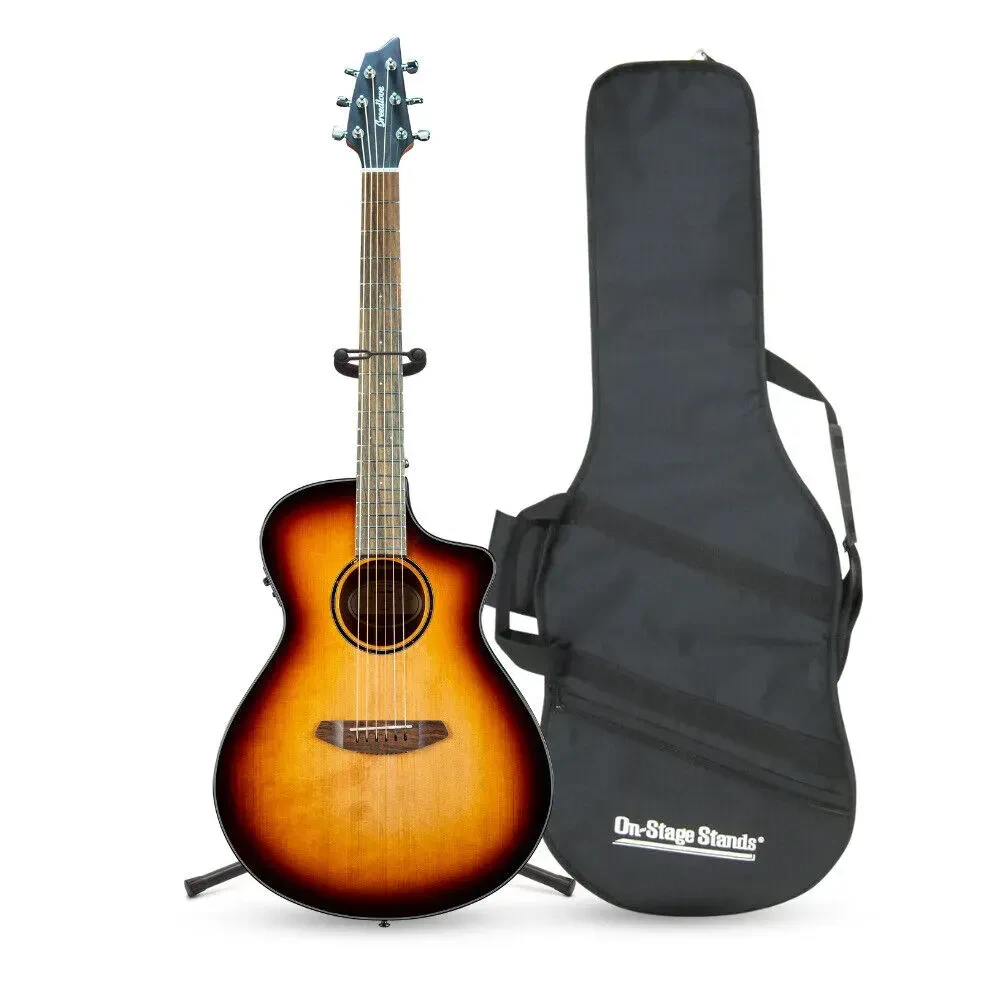 Breedlove Discovery S Concerto Edgeburst CE European Spruce Guitar Bundle