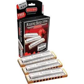 Набор губных гармошек Hohner 1896 Marine Band Harmonica Pro Pack 3шт.