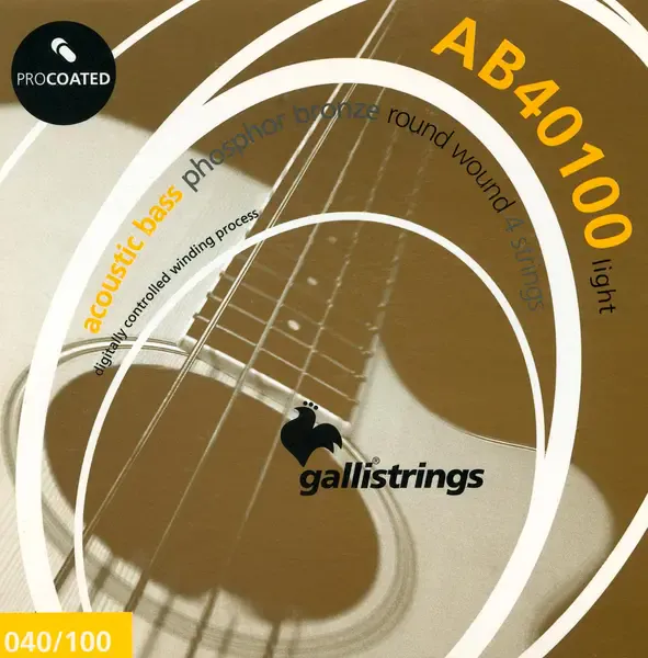 Струны для акустической бас-гитары Galli Strings AB40100 Phosphor Bronze Light 040-100