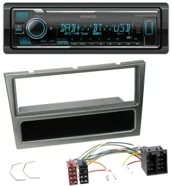 Kenwood Bluetooth MP3 DAB USB Autoradio für Opel Corsa C ISO 2000-2004 aluminium