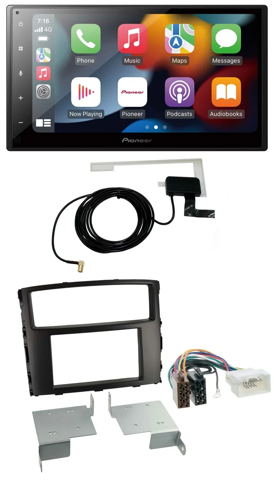 Pioneer MP3 USB Bluetooth DAB 2DIN Autoradio für Mitsubishi Pajero Shogun ab 14