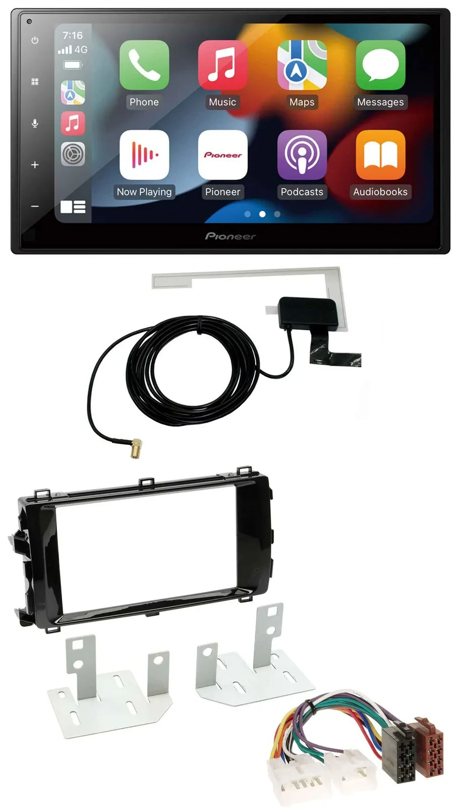 Pioneer MP3 USB Bluetooth DAB 2DIN Autoradio für Toyota Auris (ab 2013)