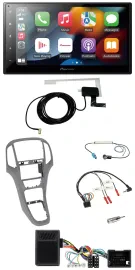 Автомагнитола Pioneer 2 DIN USB Bluetooth DAB для Opel Astra J (с 2009), титан, поддержка управления на руле