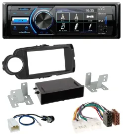 Автомагнитола для Toyota Yaris (2011–2014) JVC Bluetooth, MP3, USB, DAB, чёрный