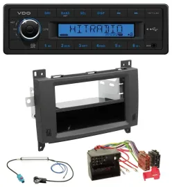 VDO AUX 1DIN MP3 USB Autoradio für Mercedes Vito Viano 06-14 Rubbertouch