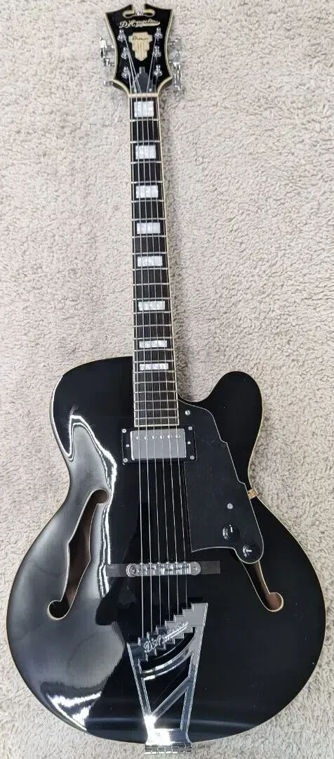 D'Angelico Premier EXL-1 Archtop Hollow-Body Electric Guitar w/Bag, Black