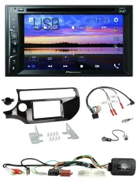 Автомагнитола Pioneer 2DIN, Bluetooth, USB, DVD, DAB для Kia Rio UB (с 2015)