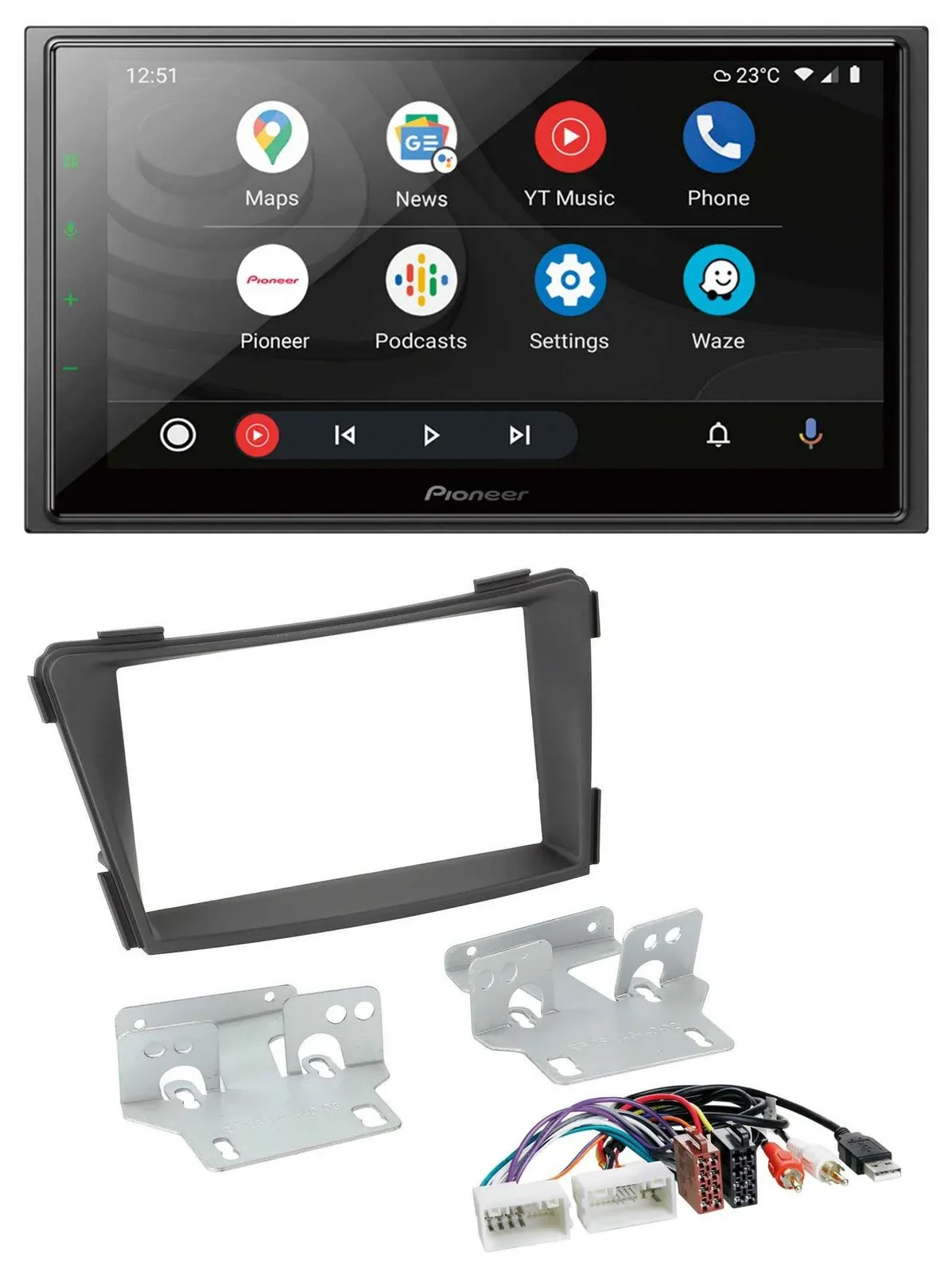 Pioneer USB 2DIN DAB MP3 Bluetooth Autoradio für Hyundai i40 ab 2011 VF schwarz