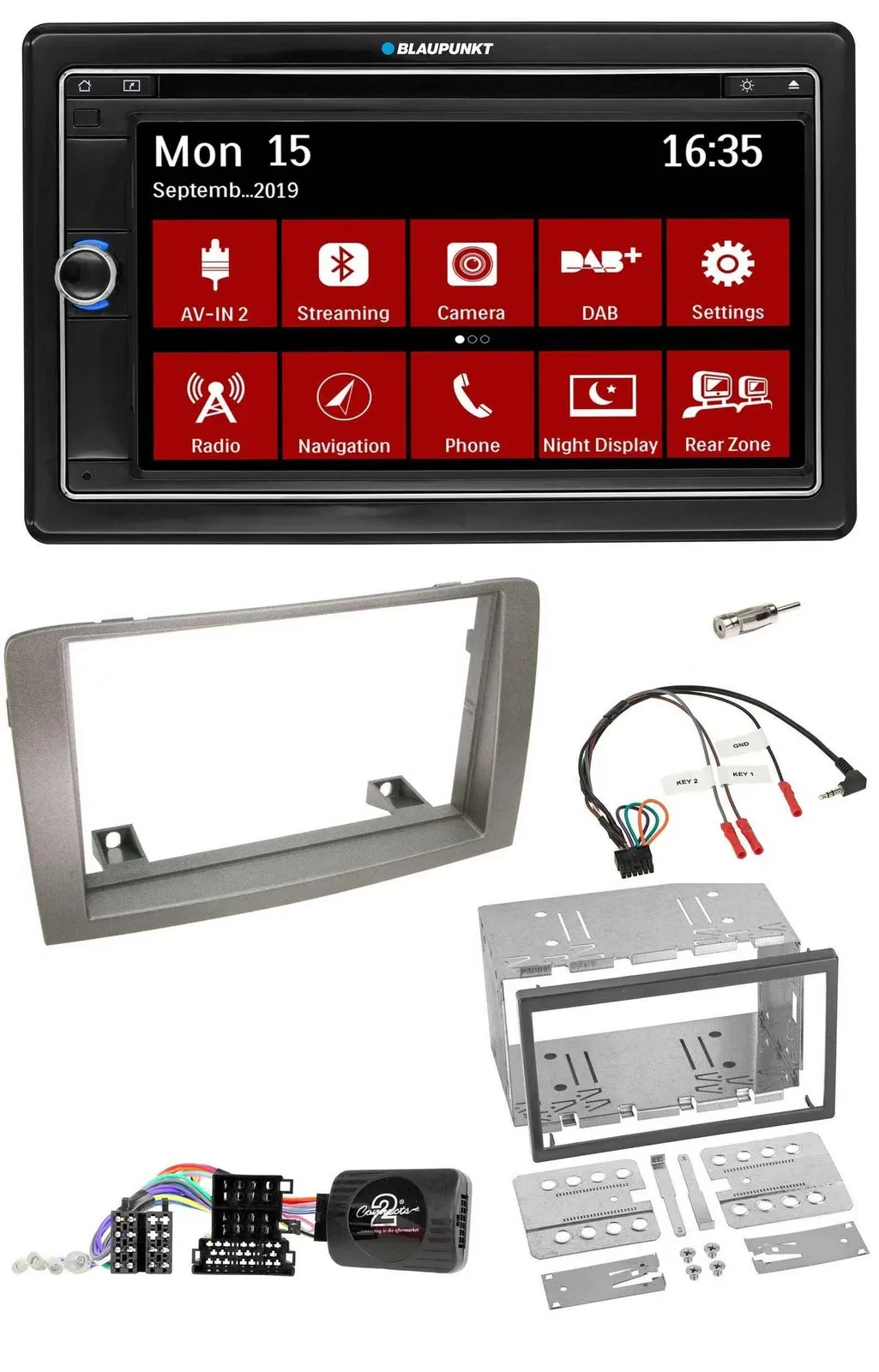 Blaupunkt TMC USB Lenkrad Bluetooth DAB 2DIN Navigation für Lancia Musa 2004-201
