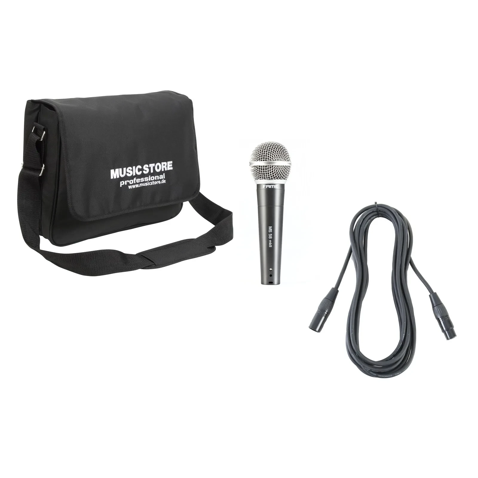 Audio MS 58 MKII Dynamisches Gesangsmikrofon Set Niere 50-14000 Hz inkl. Kabel