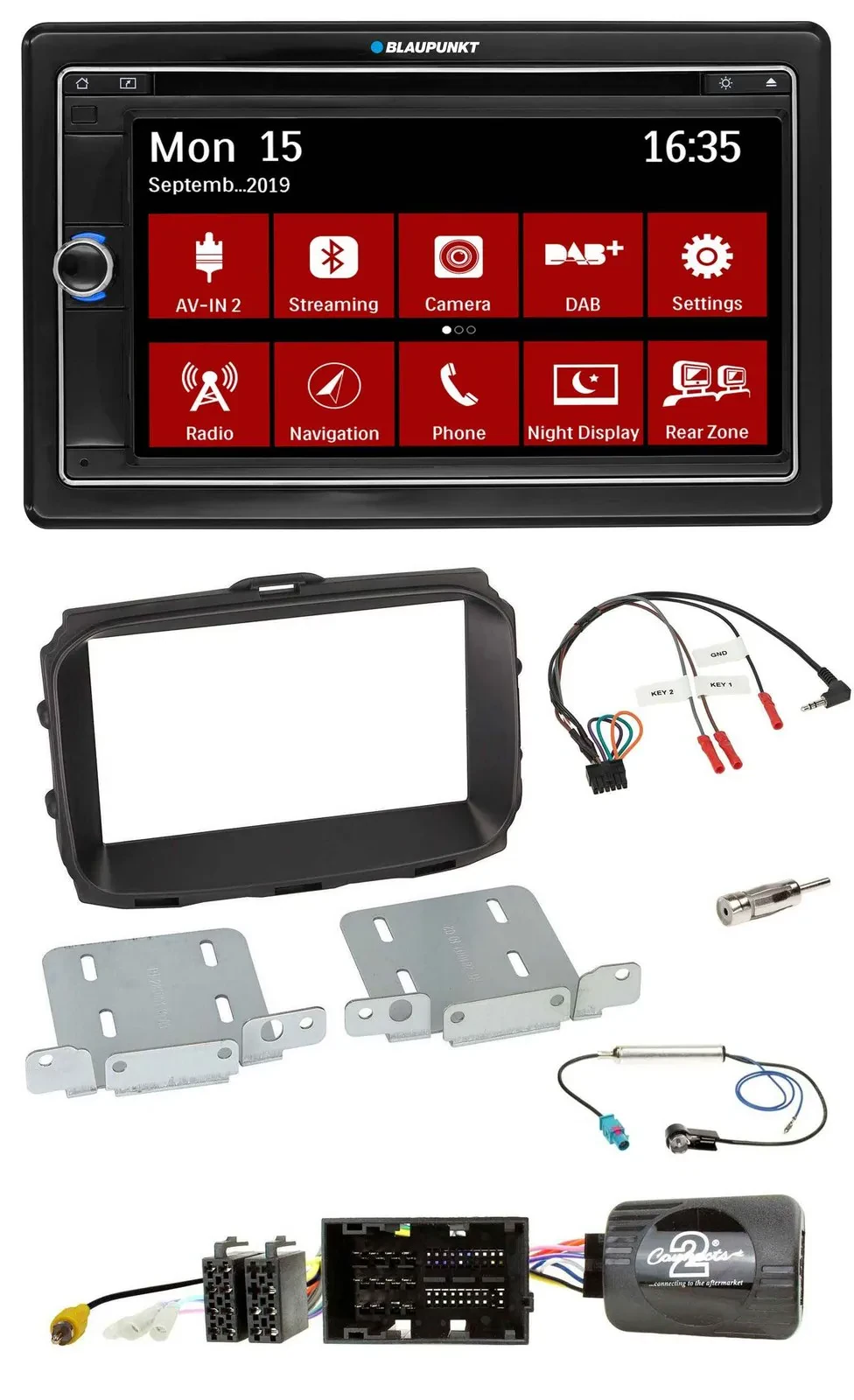 Blaupunkt Bluetooth DAB 2DIN USB DVD Lenkrad Autoradio für Alfa Giulietta 2013-2