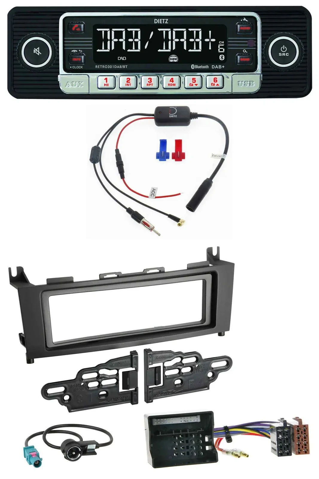 Автомагнитола для Mercedes GLK (2008–2012) Dietz MP3, DAB, Bluetooth, USB