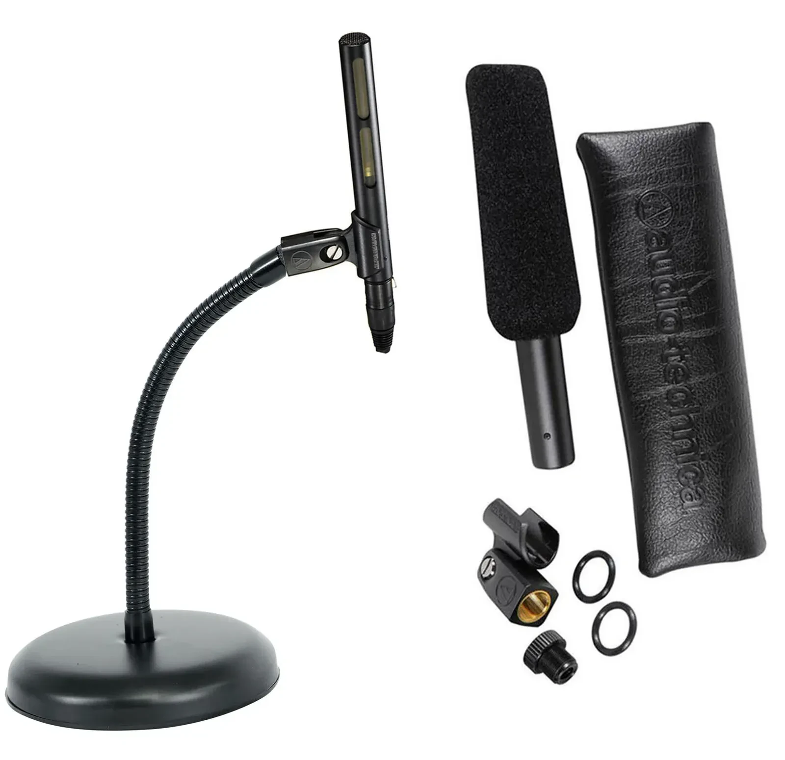 Микрофон-пушка Audio-Technica AT875R, короткий, конденсаторный, с микрофонной стойкой