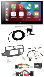 Pioneer USB Bluetooth DAB Lenkrad 2DIN Autoradio für Kia Rio 11-15 UB anthrazit