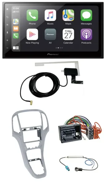 Pioneer USB MP3 2DIN Bluetooth DAB Autoradio für Opel Astra J ab 2009 Platinsilb