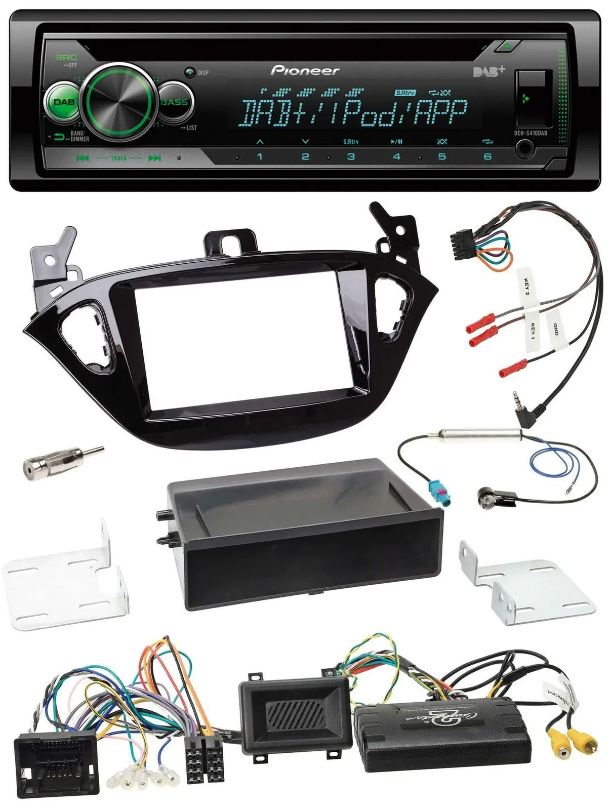 Pioneer USB MP3 DAB Lenkrad CD Autoradio für Opel Adam Corsa E ab 2013 PDC