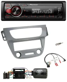 Pioneer MP3 1DIN DAB USB Lenkrad Autoradio für Renault Megane III 2009-2012 grau