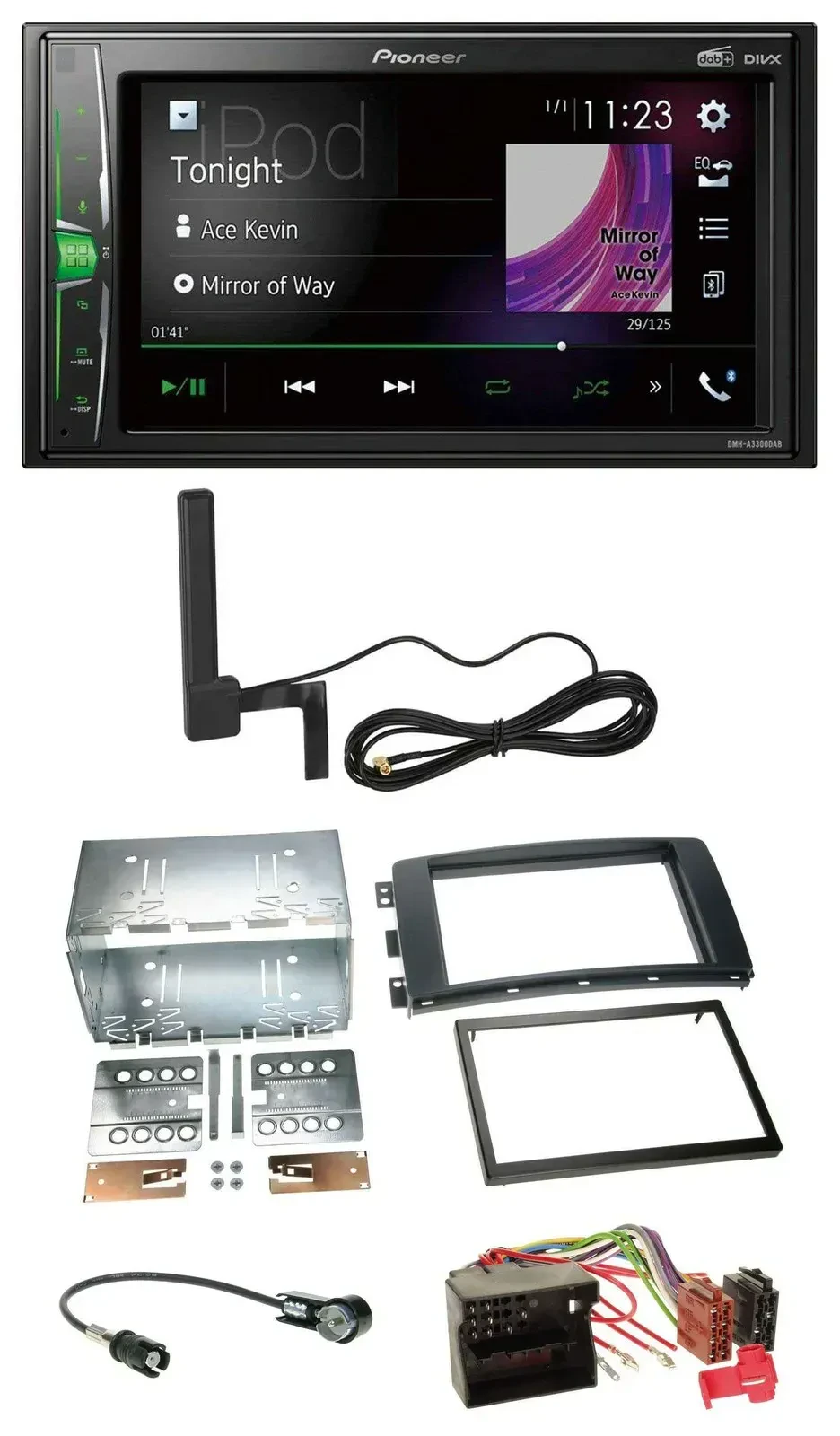 Автомагнитола для Smart ForTwo/ForFour Pioneer 2-DIN, DAB, Bluetooth, MP3, AUX
