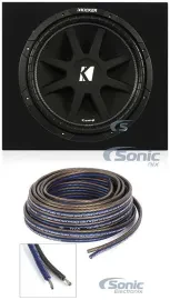 Сабвуфер для авто Kicker Comp Series 15" (набор: закрытый одиночный корпус, акустический кабель)