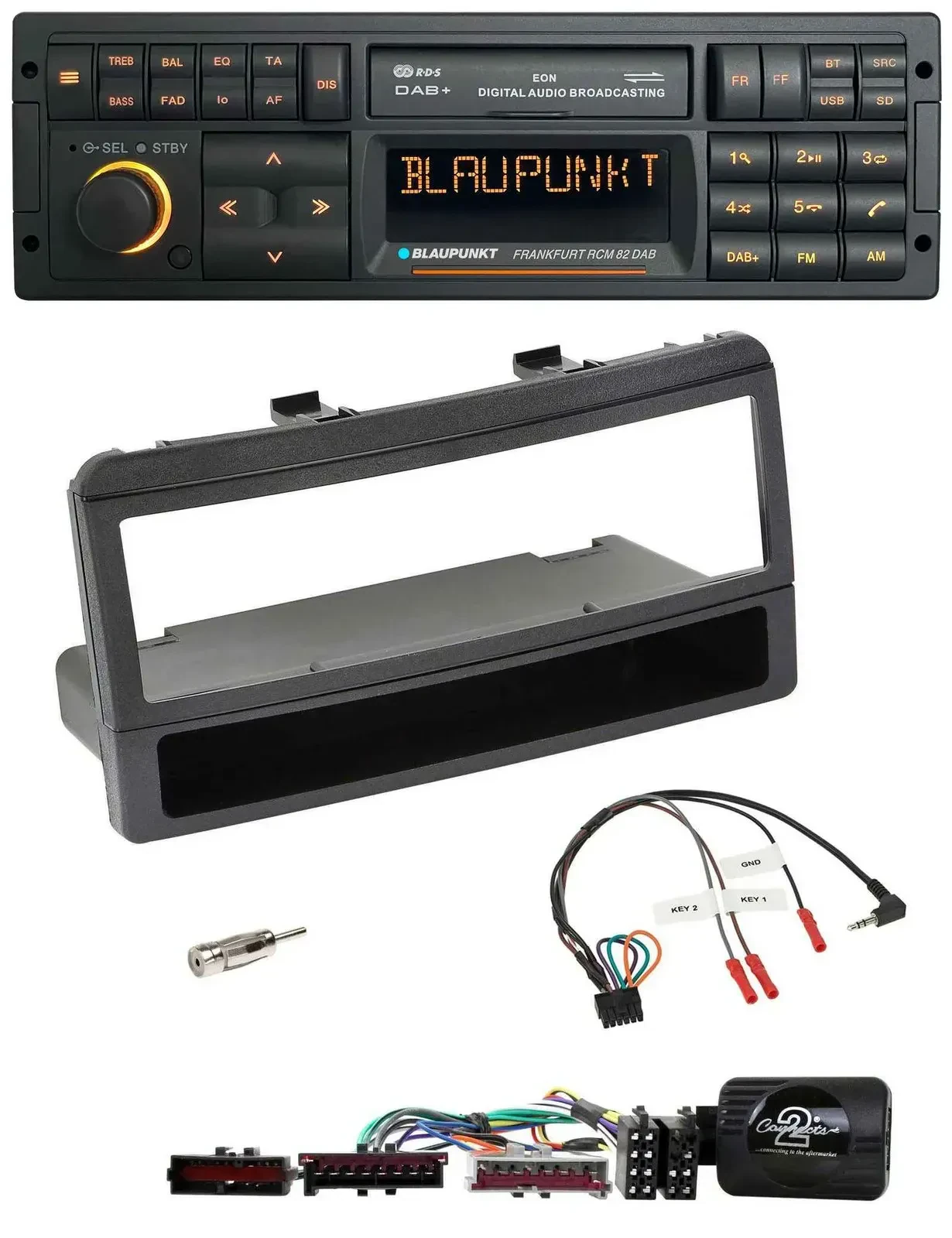 Blaupunkt USB DAB SD Lenkrad Bluetooth Autoradio für Ford Mondeo 00-02 schwarz A