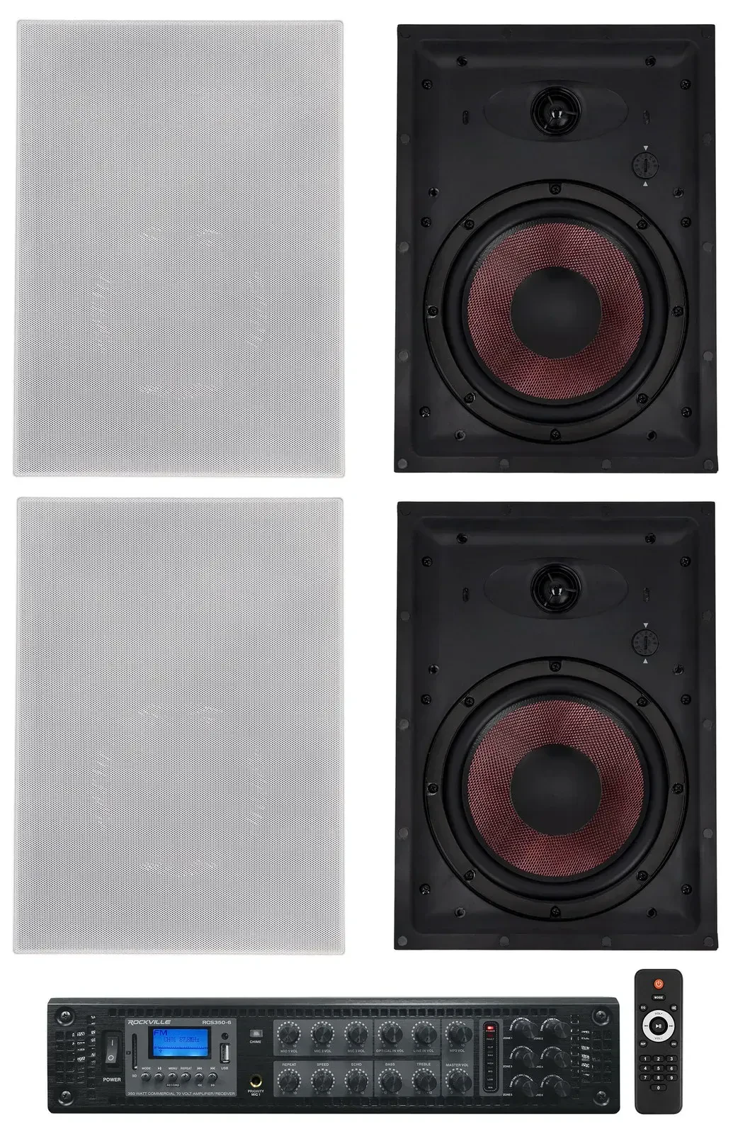 Настенная акустика Rockville WA870 White с усилителем (4 штуки)