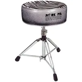 Стул для барабанщика Pork Pie Round Drum Throne Charcoal Glitter with Zebra Top