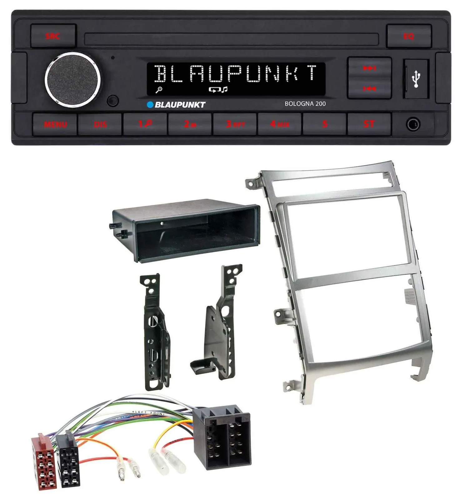 Blaupunkt MP3 AUX USB 1DIN Autoradio für Hyundai ix55 (2009-2012) silber