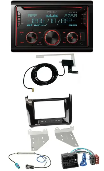 Pioneer 2DIN MP3 DAB USB CD Bluetooth Autoradio für VW Polo ab 14 piano-schwarz