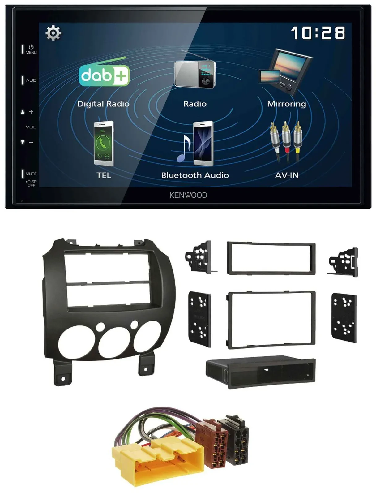 Автомагнитола для Mazda 2 (с 2007) Kenwood 2-DIN, Bluetooth, USB, DAB, MP3