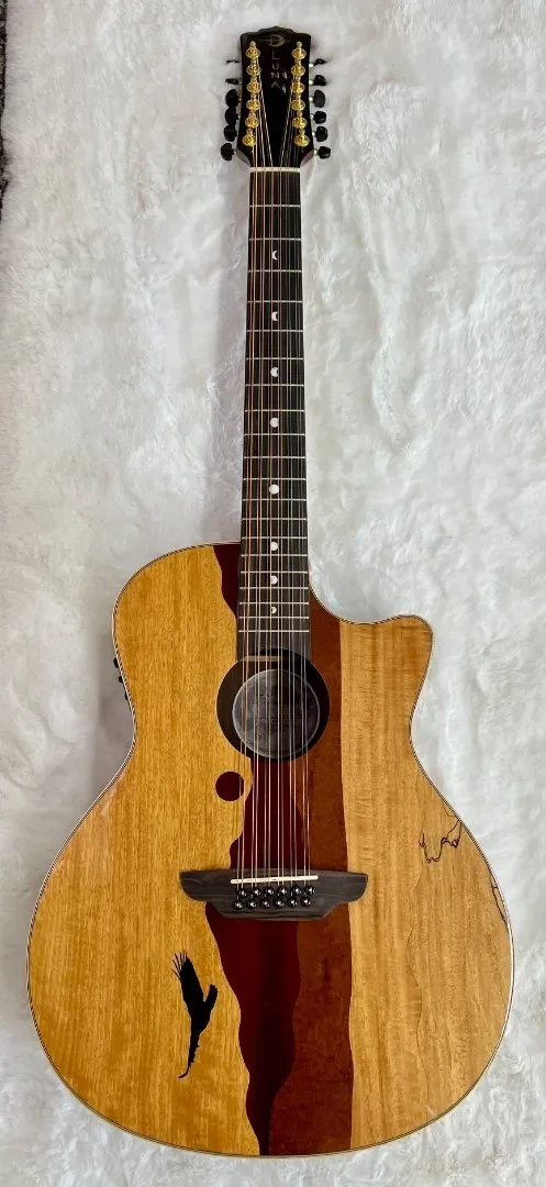 Luna Guitars Luna Vista Eagle 12 String  Tropical Wood Acoustic Electric Guitar w/Hard Case