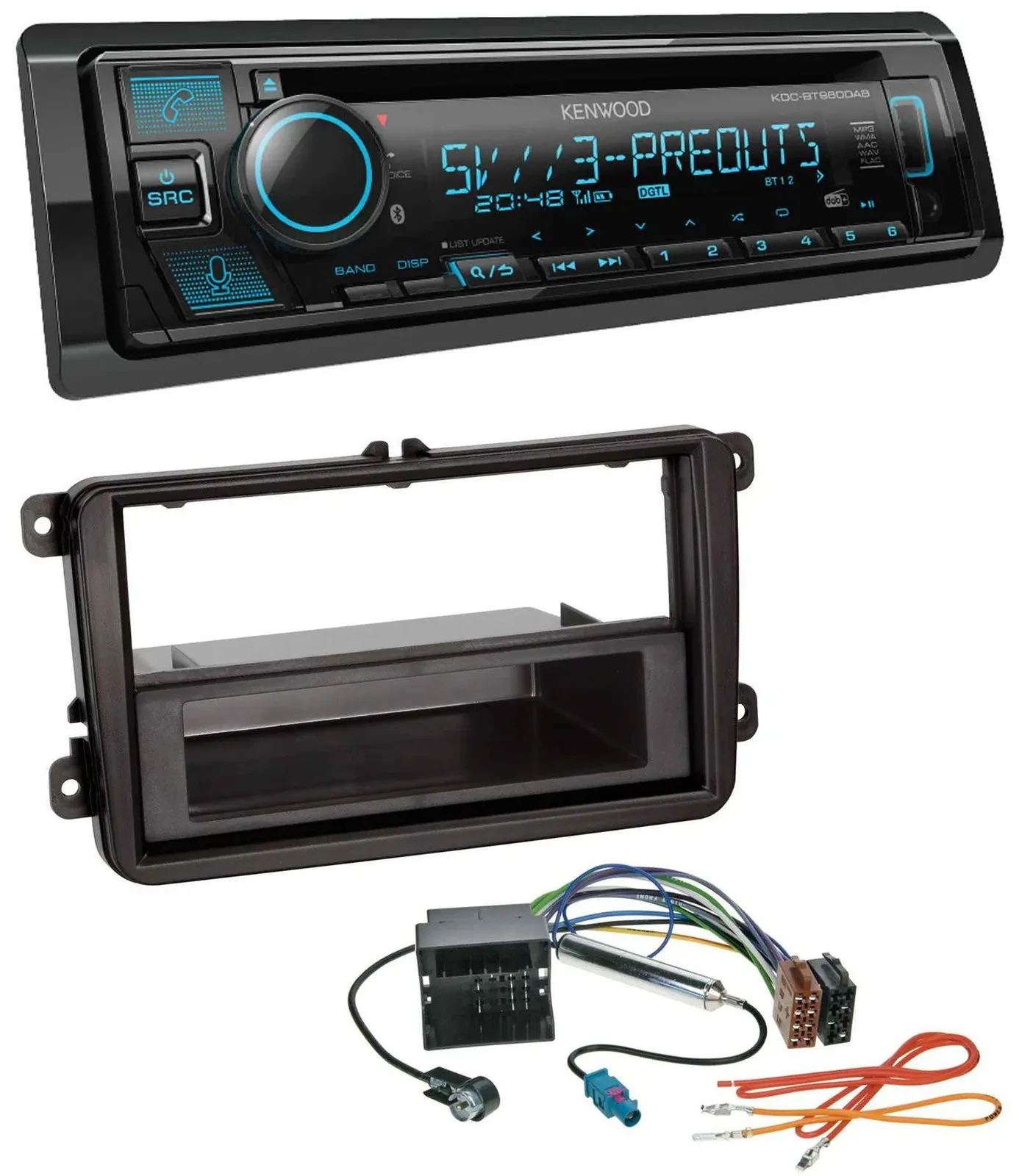 Kenwood Bluetooth USB CD MP3 DAB Autoradio für Seat Alhambra ab 10 Leon 09-12 To