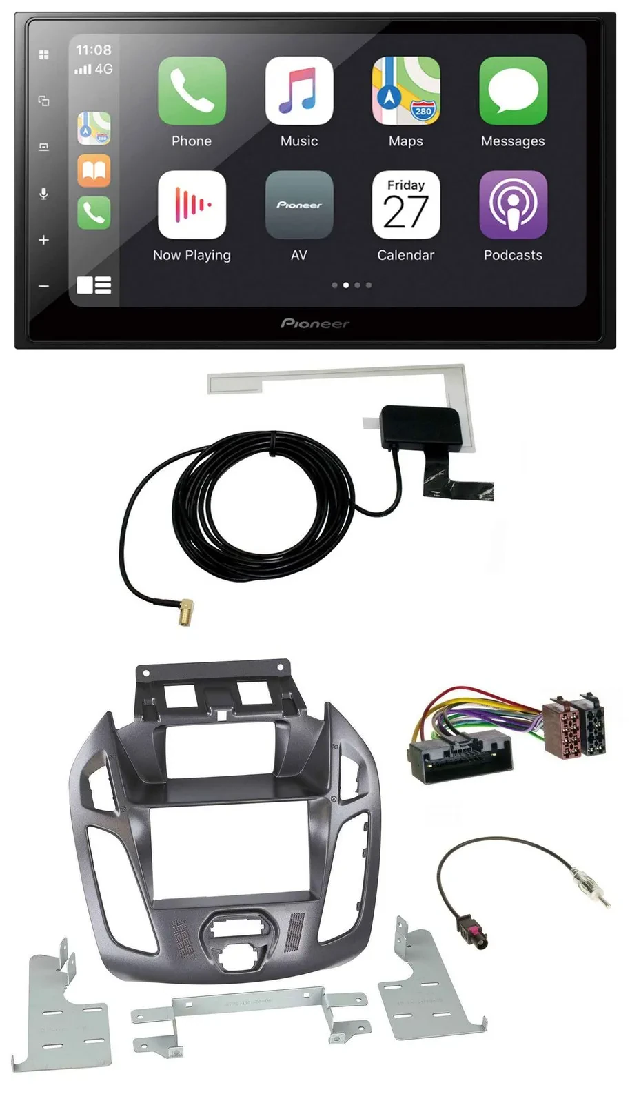 Pioneer USB MP3 2DIN Bluetooth DAB Autoradio für Ford Transit mit Display 2012-2