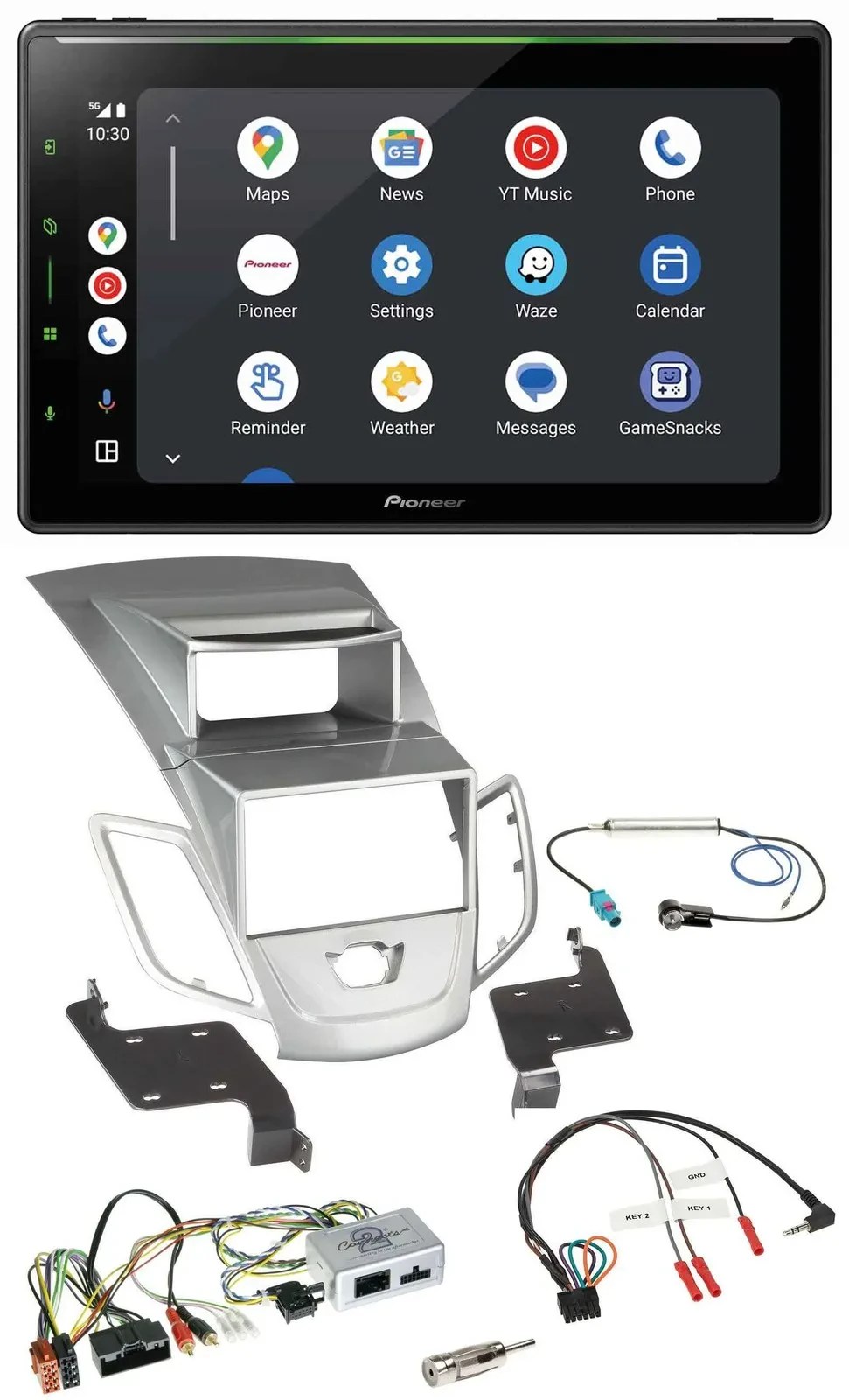 Pioneer 2DIN Lenkrad USB Bluetooth DAB Autoradio für Ford Fiesta 2010-17 Display