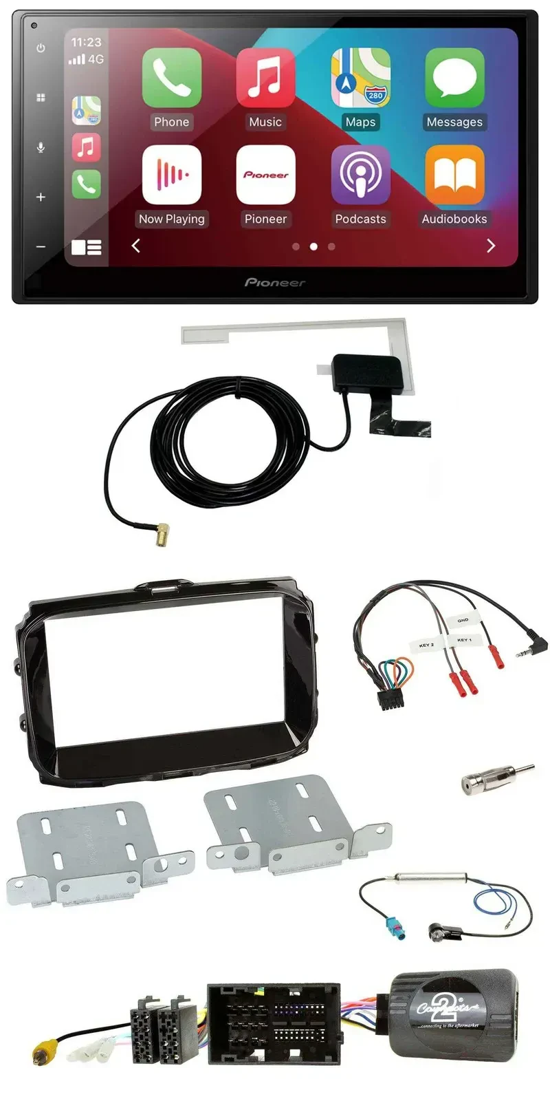 Автомагнитола для Alfa Romeo Giulietta (2014–2021) Pioneer 2DIN, USB, Bluetooth, DAB, совместимая с кнопками на руле
