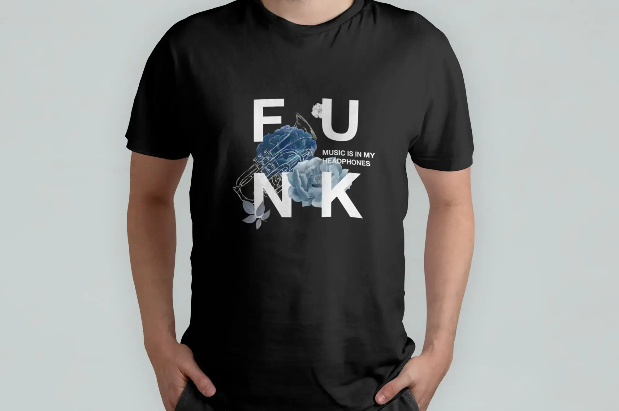 Футболка Popmerch MBXXL114 "Funk Flowers" черная, мужская, размер XXL