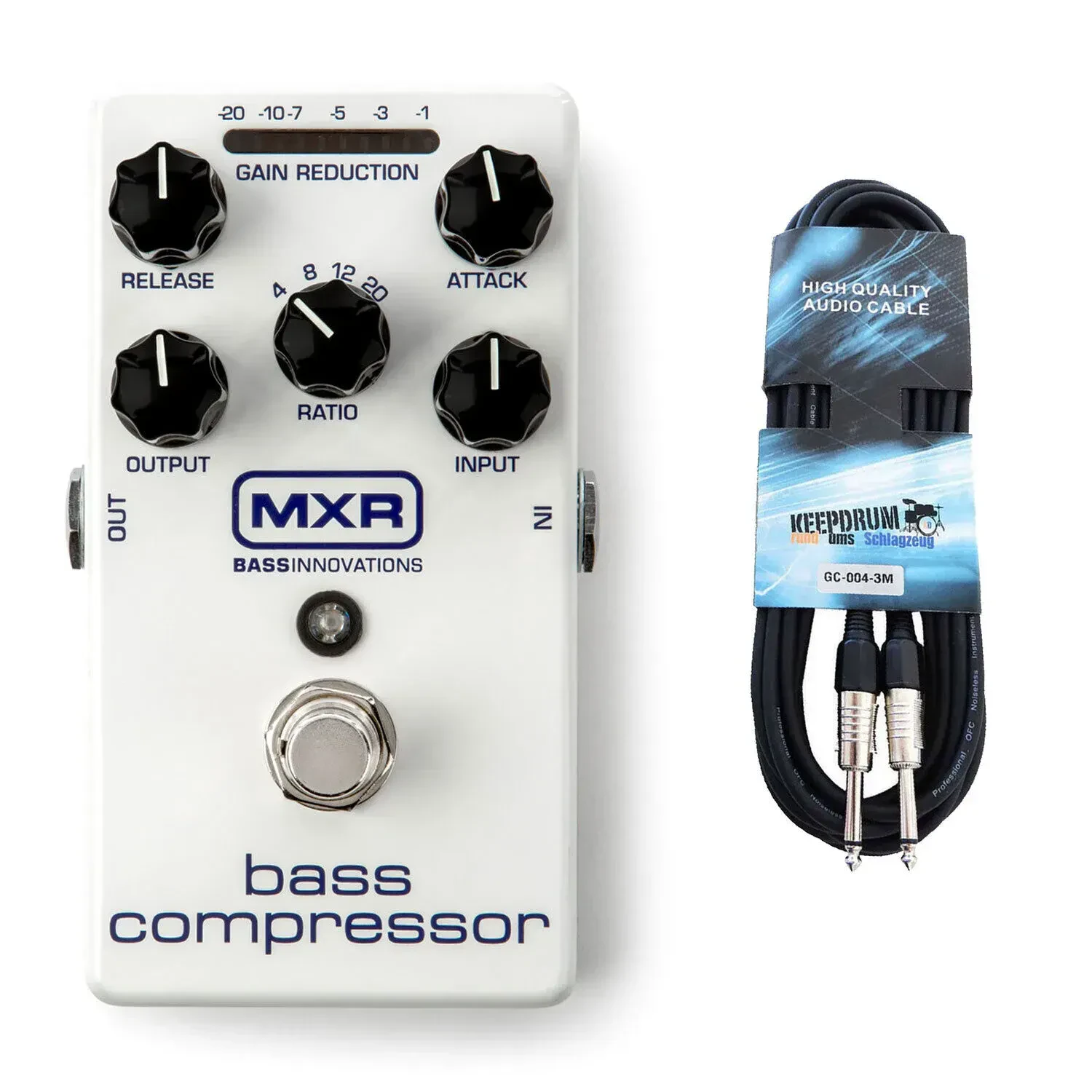 Педаль эффектов для бас-гитары MXR M87 Bass Compressor с кабелем