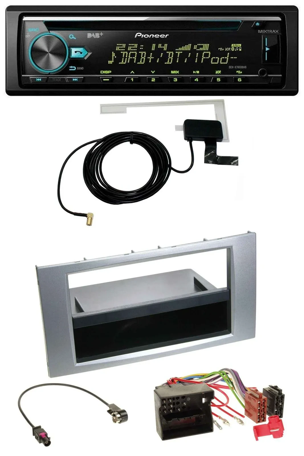 Pioneer MP3 AUX CD USB DAB Autoradio für Ford Fiesta Focus 2004-2008 silber