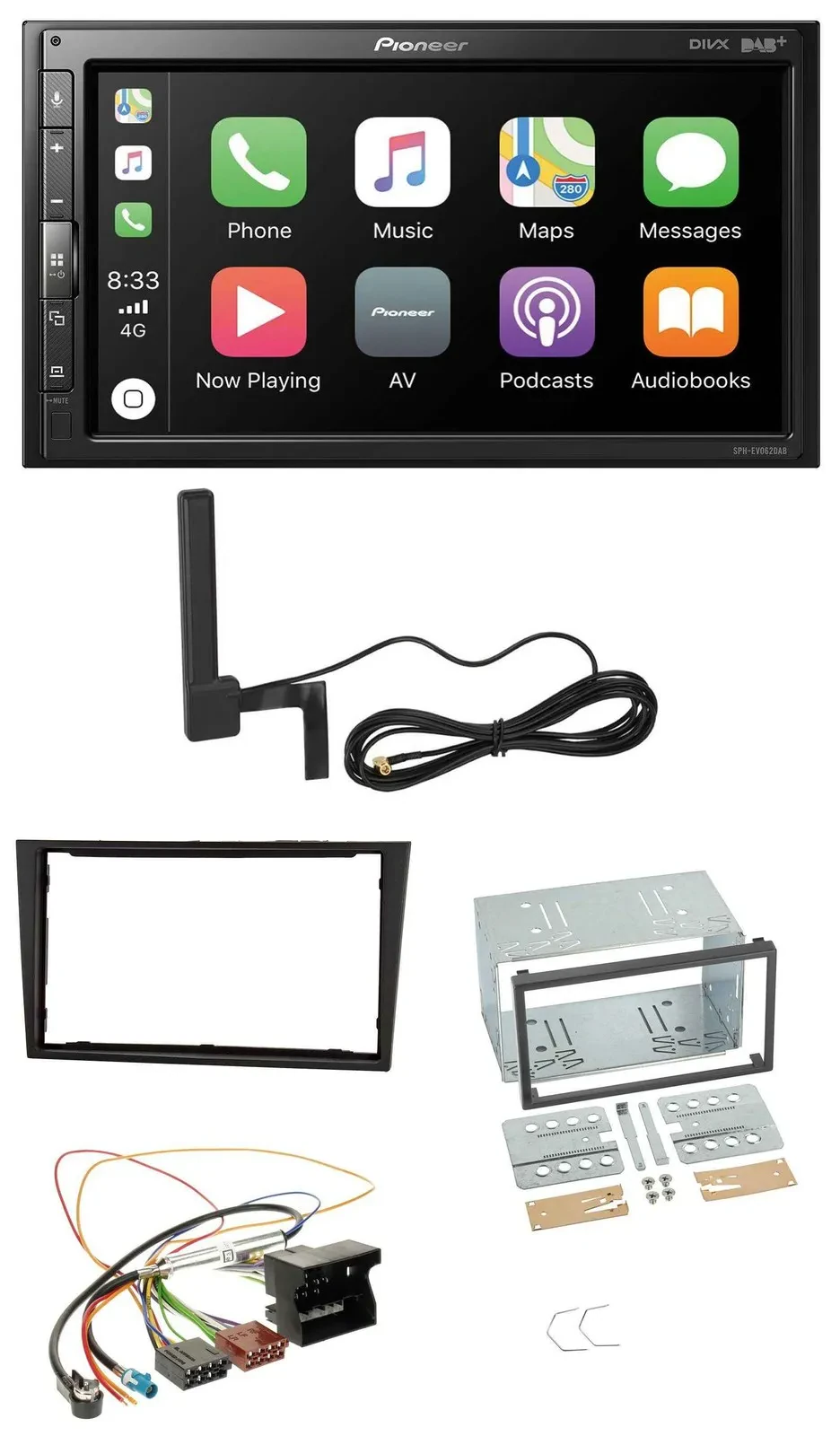 Автомагнитола для Opel Corsa D Pioneer 2-DIN USB Bluetooth DAB MP3 черная