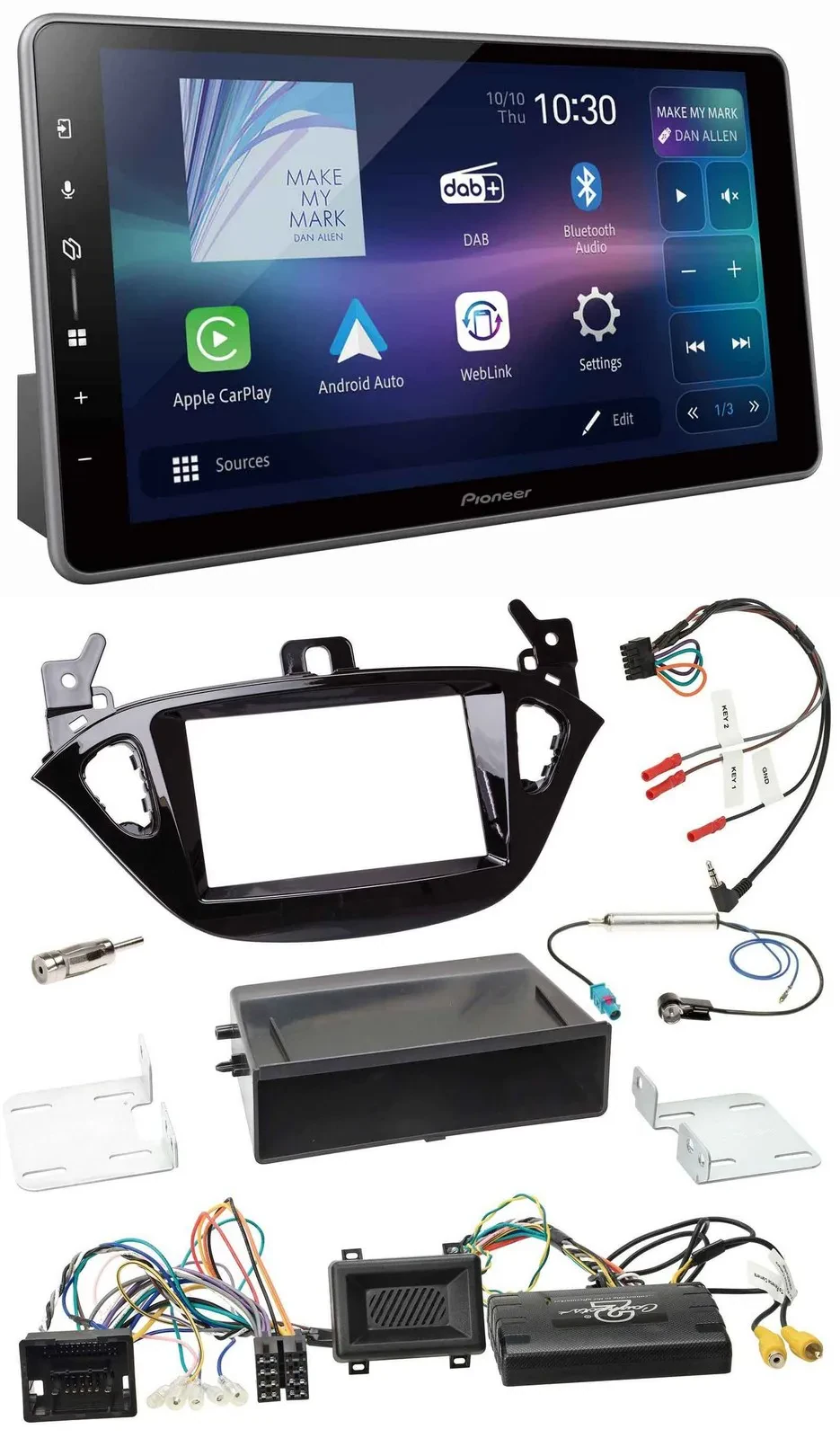 Автомагнитола Pioneer Bluetooth USB DAB для Opel Adam, Corsa E (с 2013), поддержка управления на руле, совместима с PDC