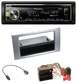 Pioneer DAB USB MP3 AUX CD Autoradio für Ford Kuga Fusion Transit 05-12 silber