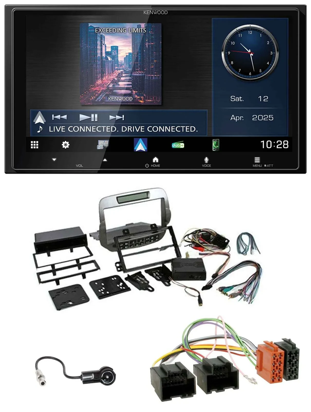 Kenwood Bluetooth 2DIN USB DAB MP3 Autoradio für Chevrolet Camaro 2010-2015 silb