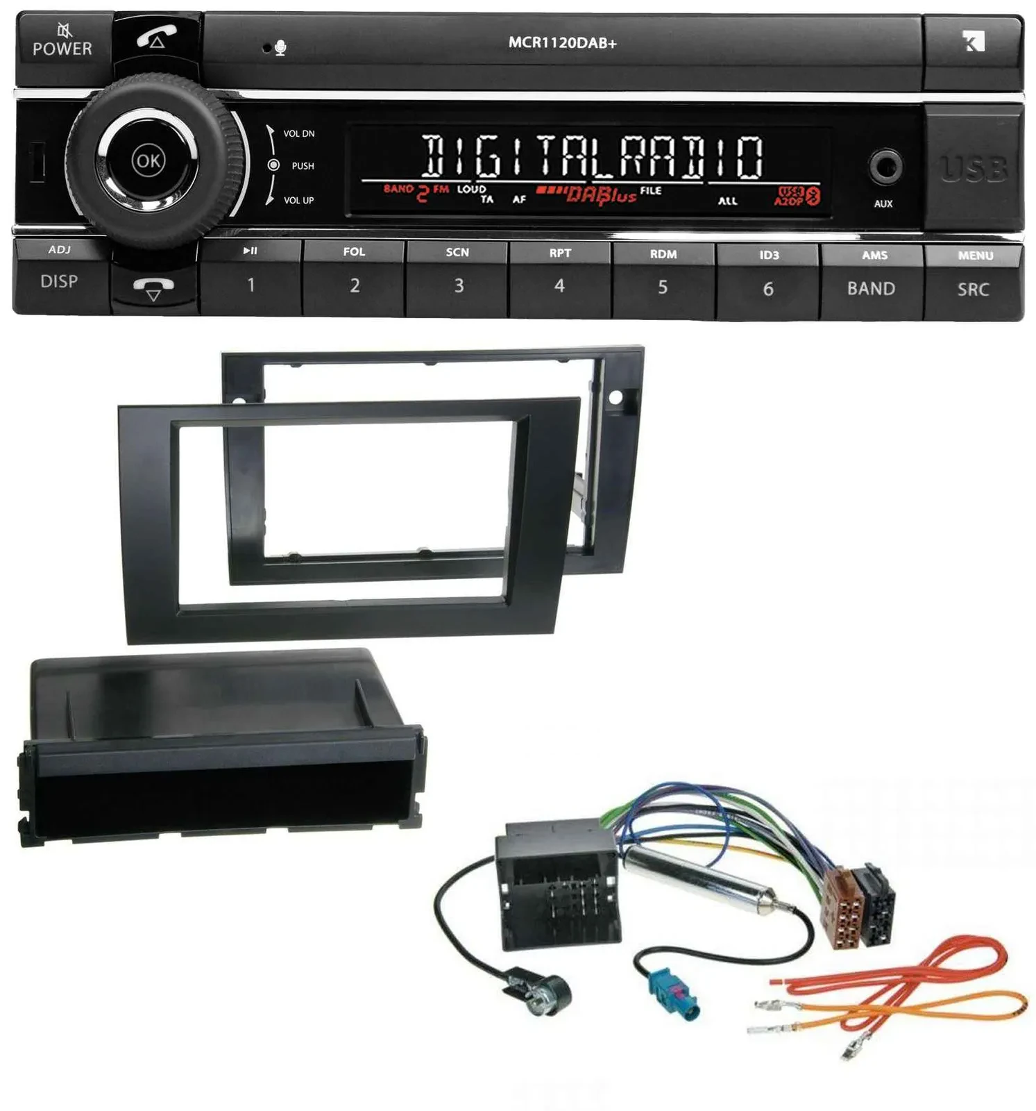 Kienzle Bluetooth MP3 USB DAB Autoradio für Audi A4 01-08 B6 B7 Symphony Quadloc