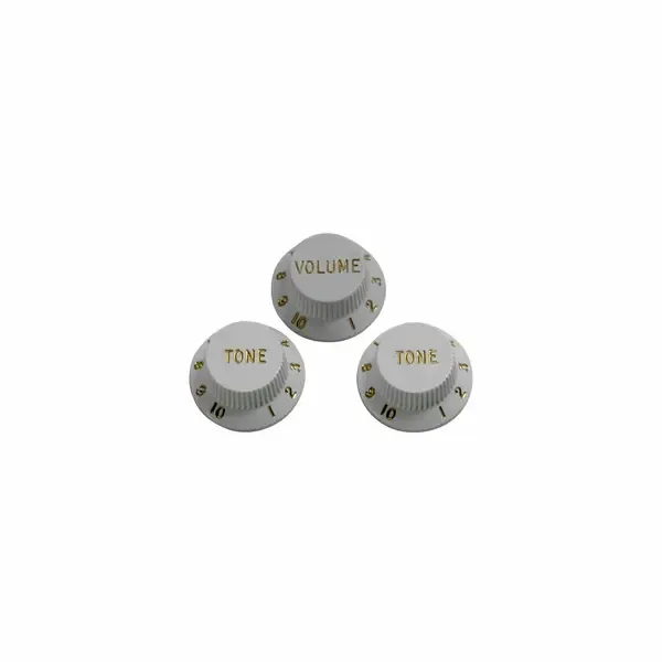 Ручки потенциометров для элеккрогитары Fender Vol&Tone Knobs Set White - Original Stratocaster