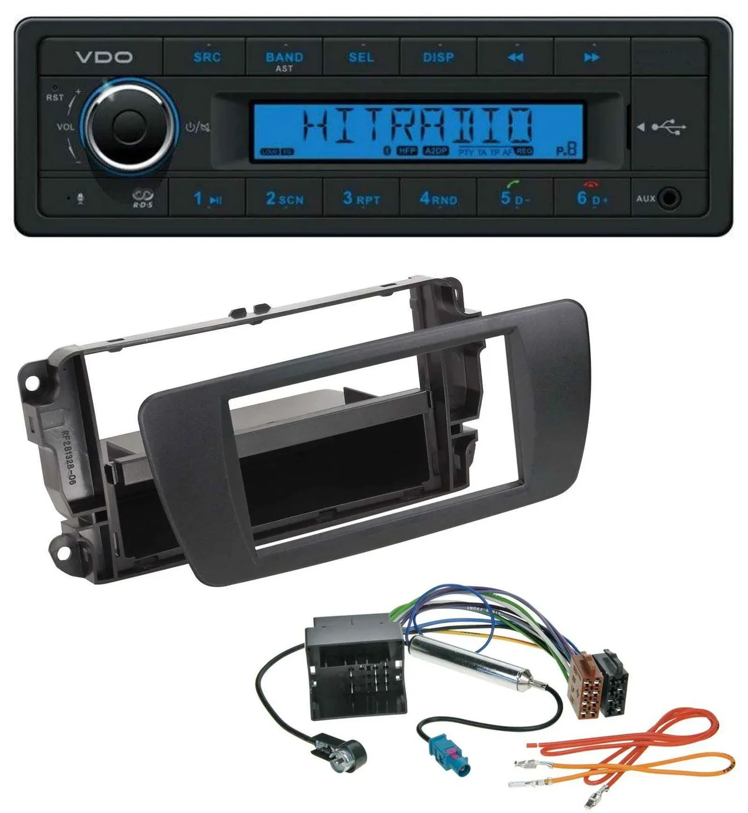 VDO AUX Bluetooth USB MP3 Autoradio für Seat Ibiza 6J ab 08 nitschwarz AN1