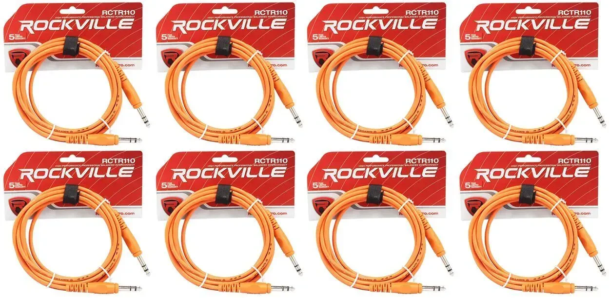 Коммутационный кабель Rockville RCTR110O Orange 3.05 м (8 штук)